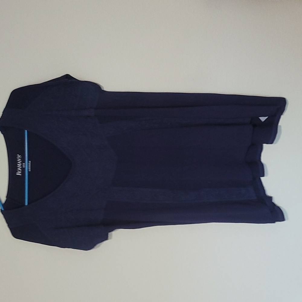 Roaman's dark blue short sleeves blouse